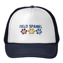 FIELD SPANIEL Dad Paw Print 1 Mesh Hat