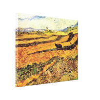 Field with Ploughman and Mill Vincent van Gogh Gallery Wrapped Canvas