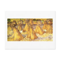 Field with Stacks of Wheat, Vincent van Gogh postcards by masterpiecesofart Field with Stacks of Wheat, Vincent van Gogh postcards