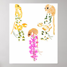 Fieldmice at Play Poster