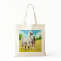 Fields of Gold Arabians Tote Bag by twopurringcats Fields of Gold Arabians Tote Bag