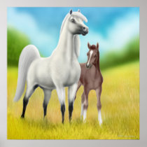 Fields of Gold Horses Poster