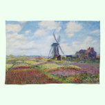Fields of Tulip With The Rijnsburg Windmill Monet kitchen towels