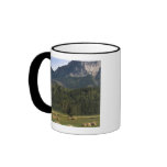 Fields with bailed hay, Alberta, Canada Mug