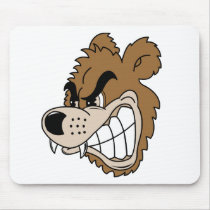 Fierce Grizzly Bear Mouse Pad