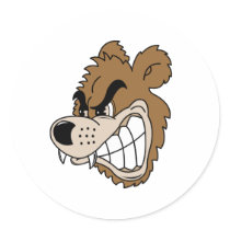 Fierce Grizzly Bear stickers