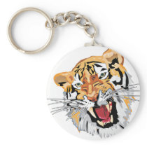 Fierce Growling Tiger Key Chains