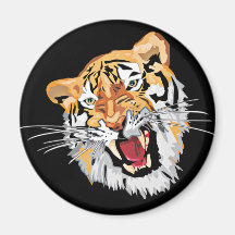 Fierce Growling Tiger Refrigerator Magnets