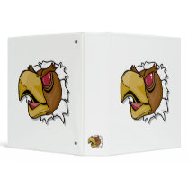 fierce hawk bird breaking through vinyl binder