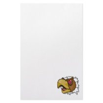 fierce hawk bird breaking through custom stationery