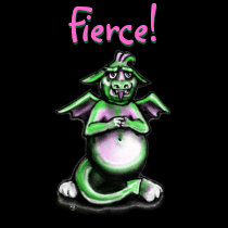 Fierce! Pink and Green Dragon t-shirts