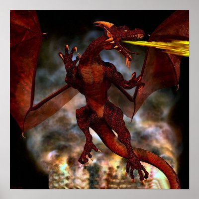 Fierce Red Dragon posters