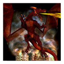 Fierce Red Dragon posters