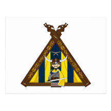 Fierce Viking and Tent Postcard