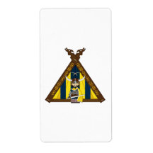 Fierce Viking and Tent Sticker Label