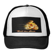Fiery Biker Motorcycle Fantasy Art Hat