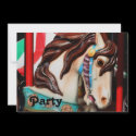 Fiery Carousel Horse Birthday Party Invitation by SmilinEyesTreasures Fiery Carousel Horse Birthday Party Invitation