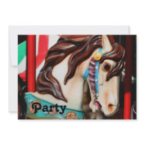 Fiery Carousel Horse Birthday Party Invitation by SmilinEyesTreasures Fiery Carousel Horse Birthday Party Invitation