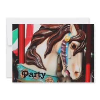 Fiery Carousel Horse Birthday Party Invitation Fiery Carousel Horse Birthday Party Invitation