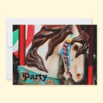 Fiery Carousel Horse Birthday Party Invitation
