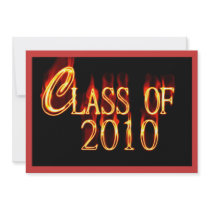 Fiery Class Of 2010 Graduation Invitations