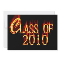 Fiery Class Of 2010 Graduation Invitations