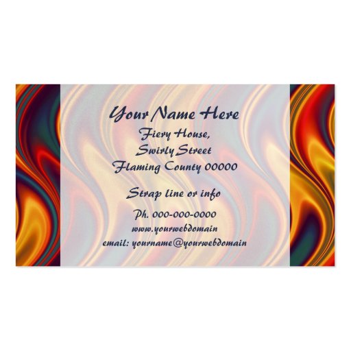 Fiery colors business card (front side)