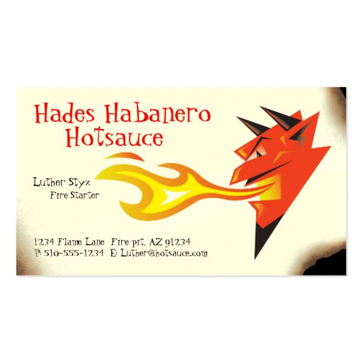Fiery Devil's Head_Hot Sauce_Spicy Foods Business Card (front side)