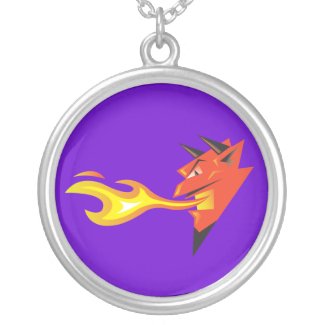 Fiery Devil's Head_necklace charm pendant necklace