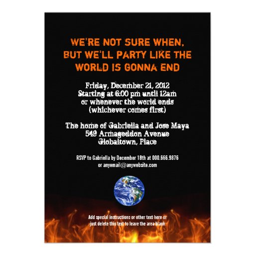 Fiery End of the World Apocalypse Party Invites