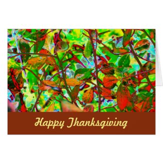 Fiery Fall Leaves Custom Happy Thanksgiving Greeting Card