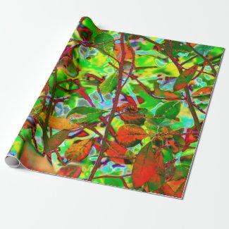 Fiery Fall Leaves Wrapping Paper