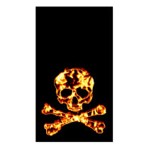 Fiery Flaming Skull and Crossbones Business Card