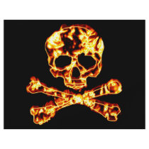 Fiery Flaming Skull and Crossbones Custom Flyer