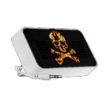 Fiery Flaming Skull and Crossbones iPod Speakers