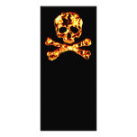 Fiery Flaming Skull and Crossbones Full Color Rack Card