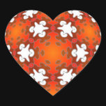 Fiery Goodness Kaleidoscope Mandala Heart Stickers