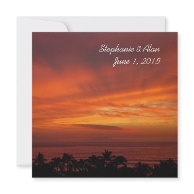 Fiery Hawaiian Sunset Wedding Invitation