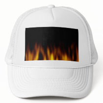 Fiery Hot Flames Backdrop Trucker Hat