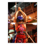 Fiery hula hoop greeting card