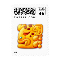 Fiery Maya Jaguar Head Postage postage