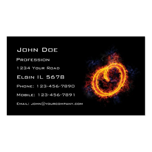 Fiery Monogram O Business Card Templates (front side)