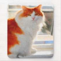 Fiery Norwegian Forest Cat Mousepad