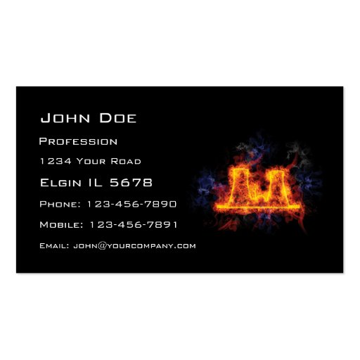 Fiery Nuclear Facility Business Card Template (front side)