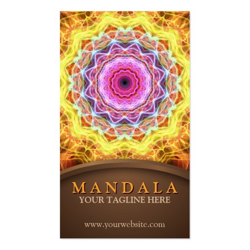 Fiery Passion Holistic Mandala Business Card Template (front side)
