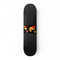 Fiery World Map Illustration Custom Skate Board