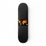 Fiery World Map Illustration Custom Skate Board