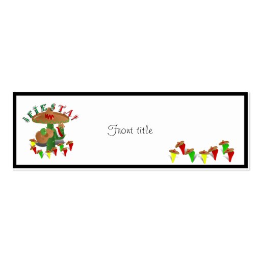 Fiesta Cactus w/Sombrero & Guitar Business Card Template (front side)