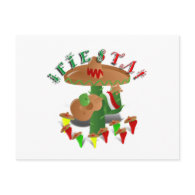 Fiesta Cactus w/Sombrero & Guitar Postcards