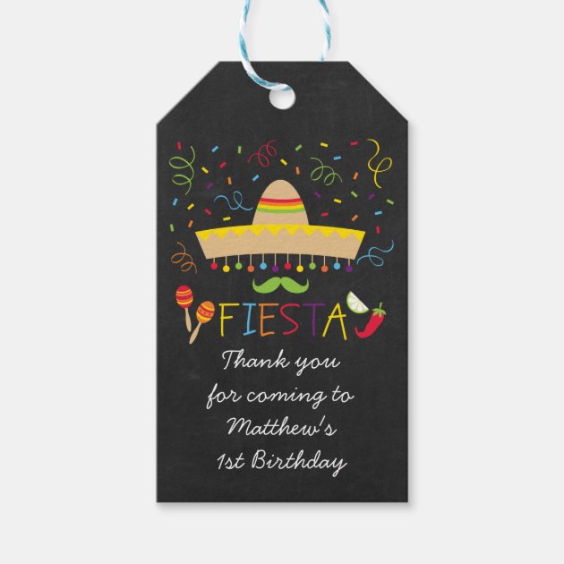 Fiesta Chalkboard Party Favor Tags Pack Of Gift Tags-0